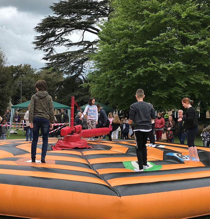 bouncy wipeout game at may fayre