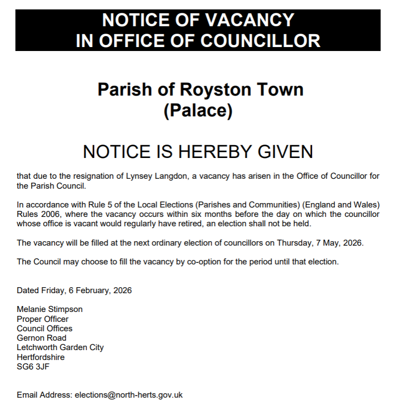 Notice of Casual Vacancy